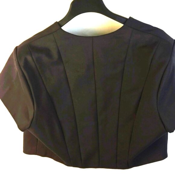 City Chic Women's Elegant Black Cropped Black Crop Blazer Jacket Sz XL / 22W - Picture 4 of 8